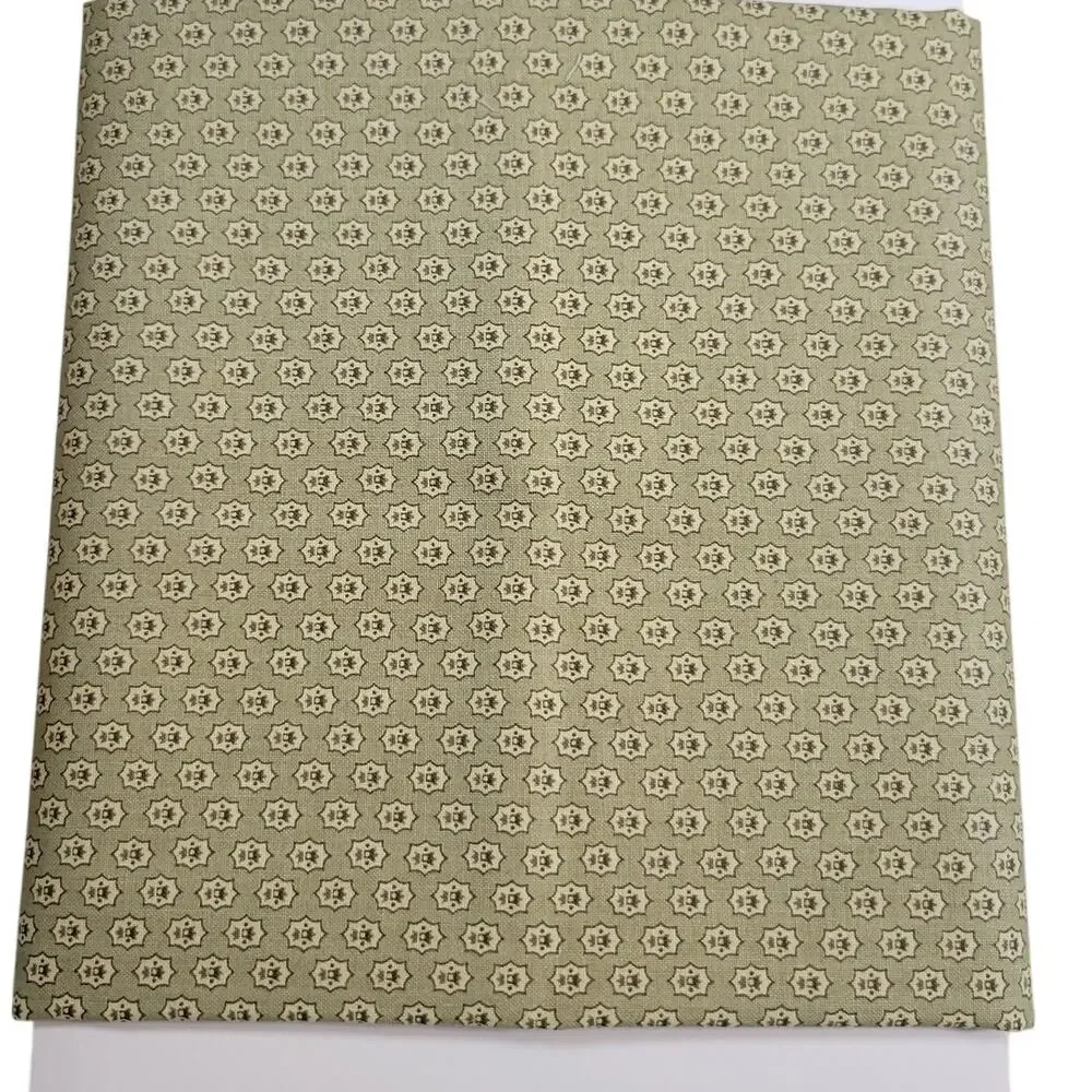 Cranston VIP Green Floral Star Cotton Fabric 1yd x44